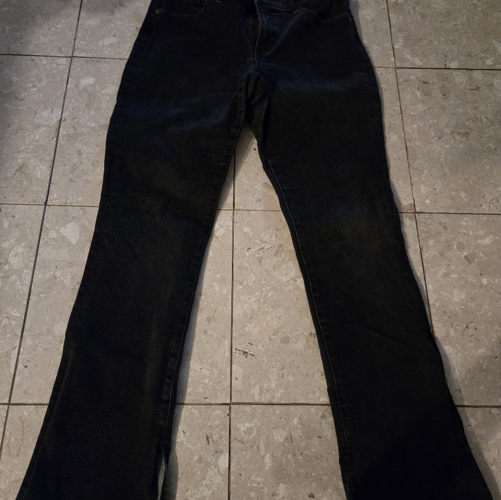 Women's Express Black Gray Skyscraper Flare Bootcut Jeans 8S